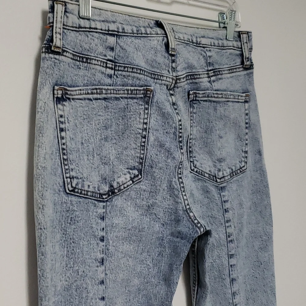 Silver Frisco‎ Tapered high rise acid wash jeans with front seam
